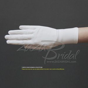 Stretch Dull Matte Satin Dress Gloves Wrist Length/No Shine,Elegant Look